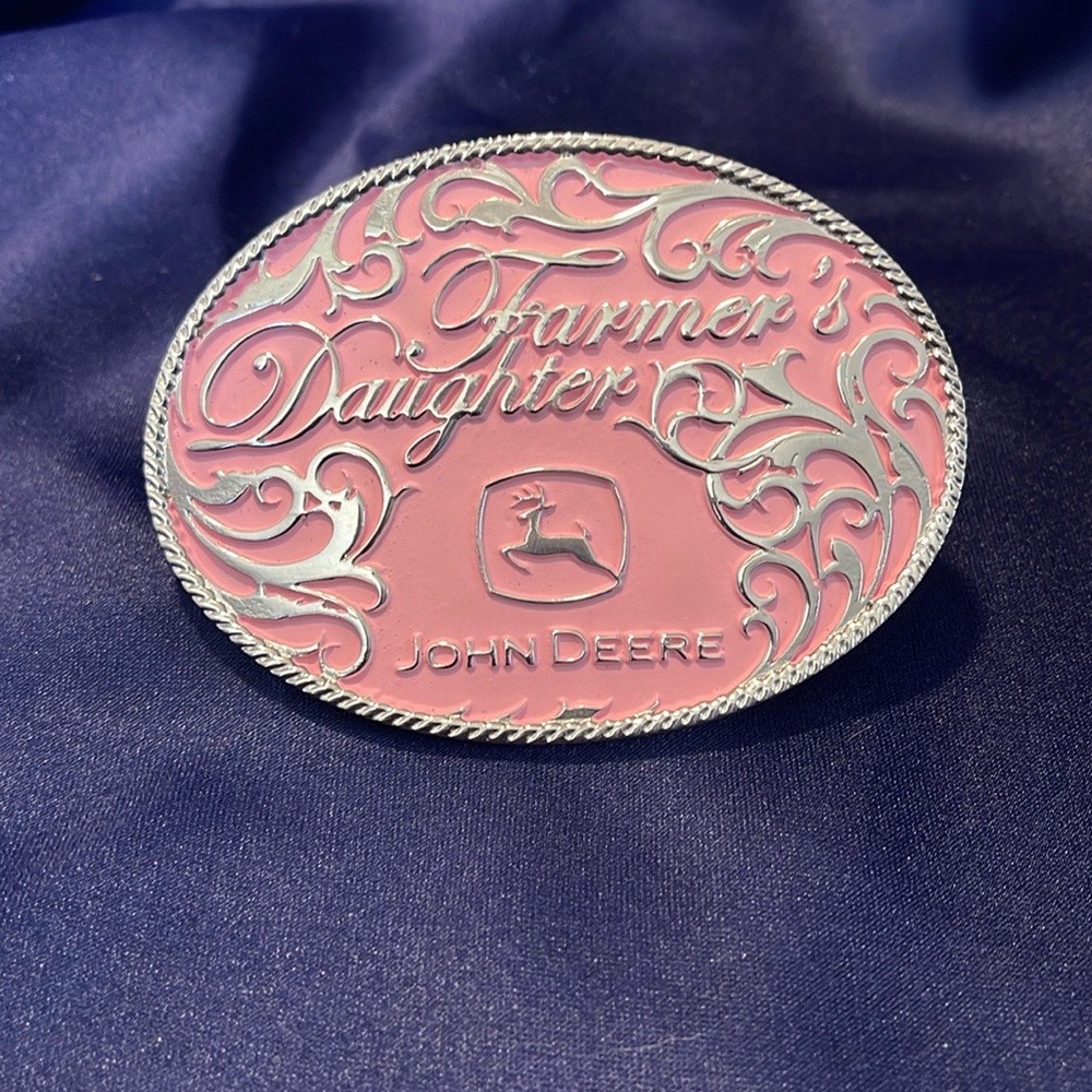 John Deere Pink and Silver Decorative Belt